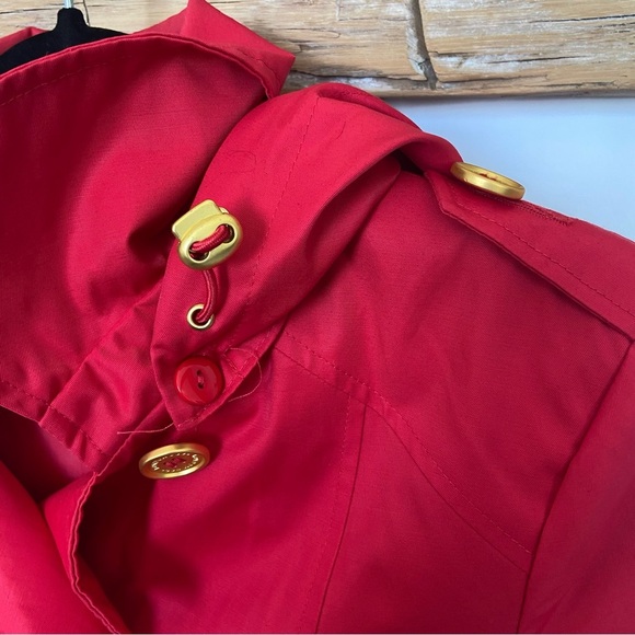 London Fog Red Short Trench Coat - Picture 8 of 16